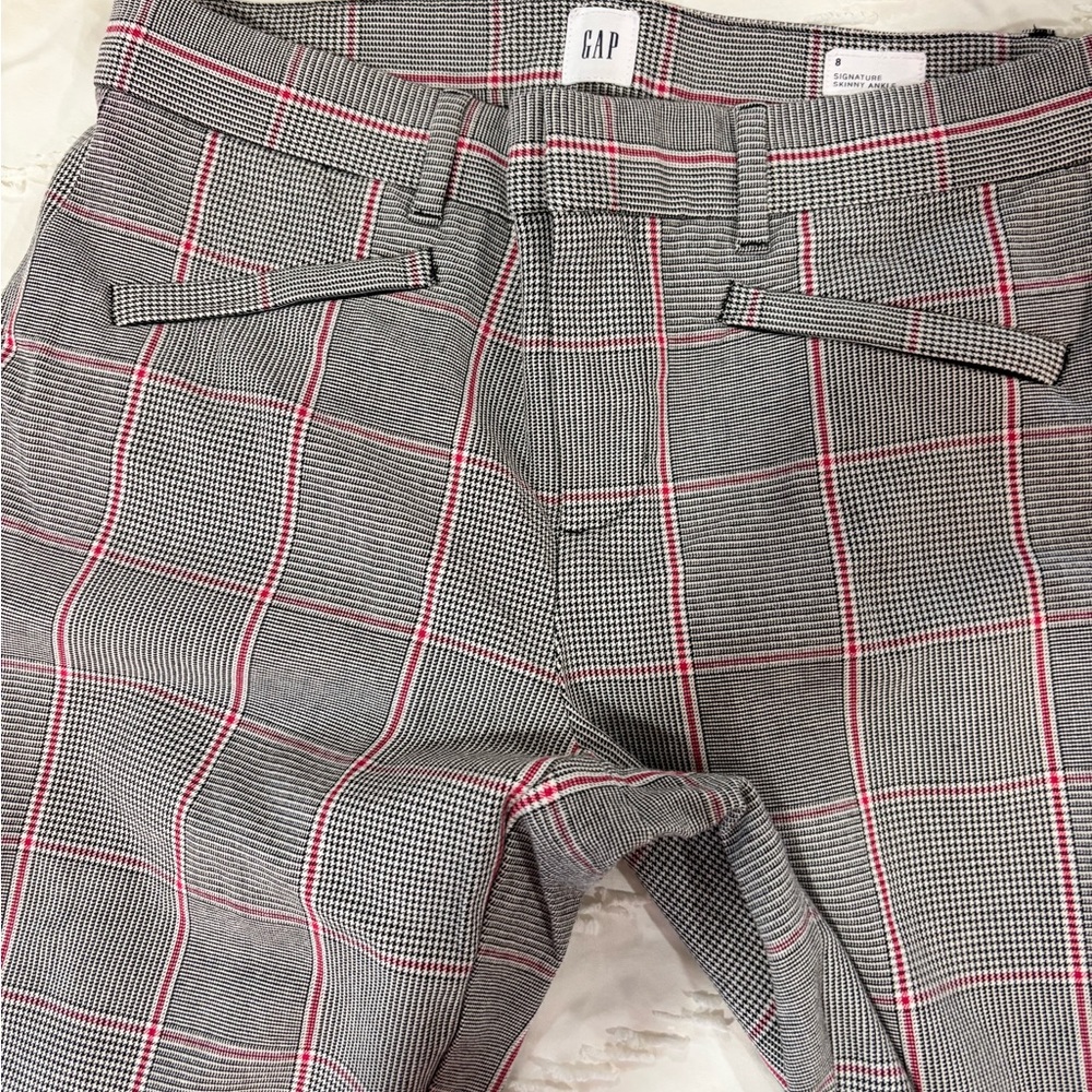 Gap signature skinny ankle black and red plaid women's size 8 - Picture 6 of 10